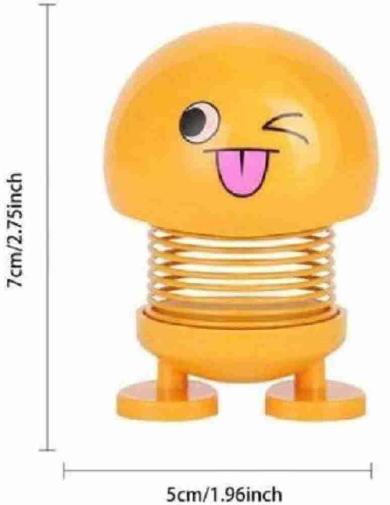 ReBuy Cute Smiley Spring Emoji, Bobble Head Dolls Car Air Vent