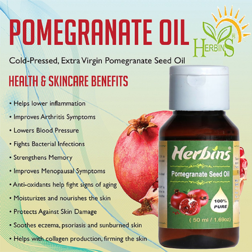 Herbins pomegranate seed oil hair growth oil skin care products face care 50mlX3 Price in India Buy Herbins pomegranate seed oil hair growth oil skin care products face care 50mlX3 Online In India