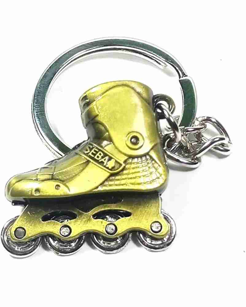 Mj Ragav Imported Skates PU Wheels Metal Keychain Silver Key