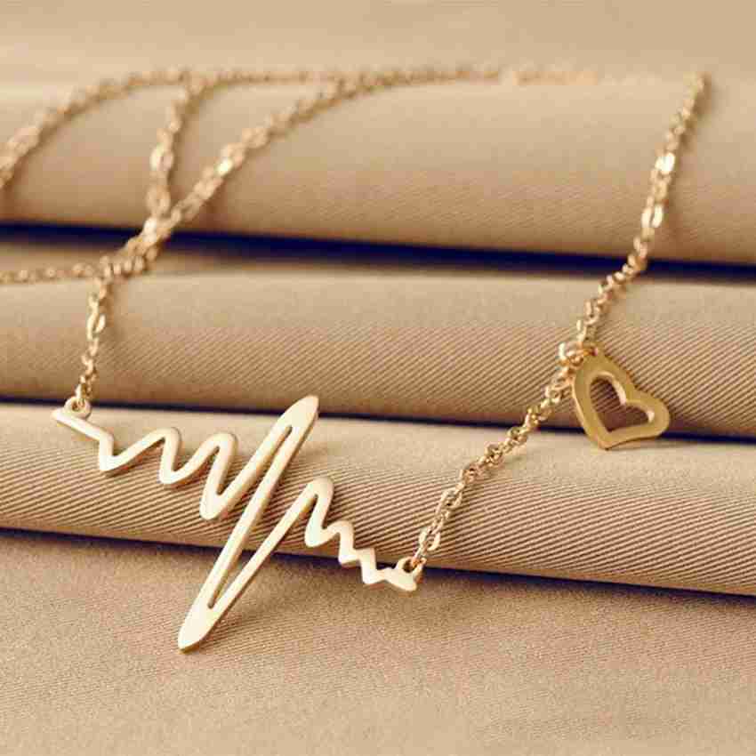 Heart rhythm necklace deals gold