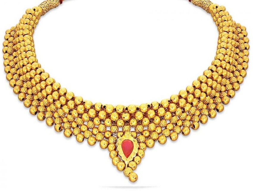 Kalyan jewellers store gold choker necklace