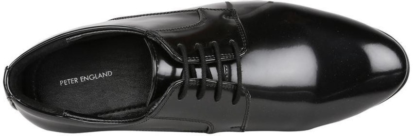 Peter england black sale formal shoes