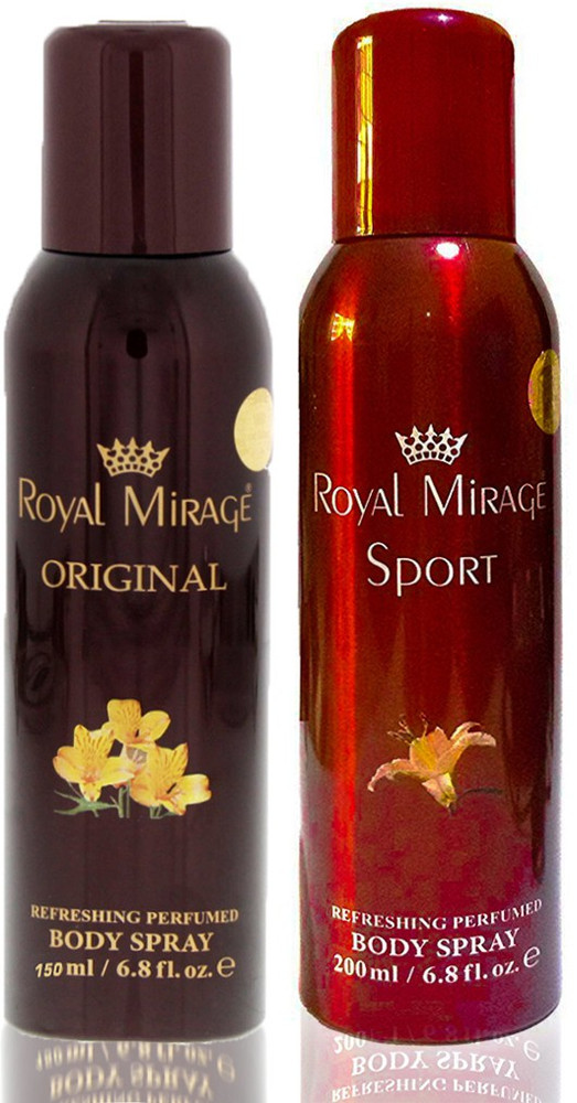 ROYAL MIRAGE Body Spray Original 200ml Body Spray Sport 200ml Pack of 2 Deodorant Spray For Men Women