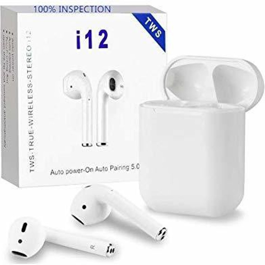 Auriculares inalámbricos TWS i12 Bluetooth V5.0-Auto pairing-Blanco