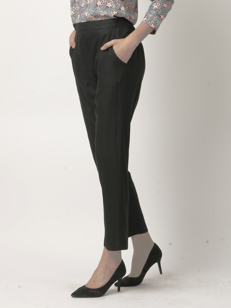 Altiven Regular Fit Women Black Trousers  Buy Altiven Regular Fit Women Black  Trousers Online at Best Prices in India  Flipkartcom