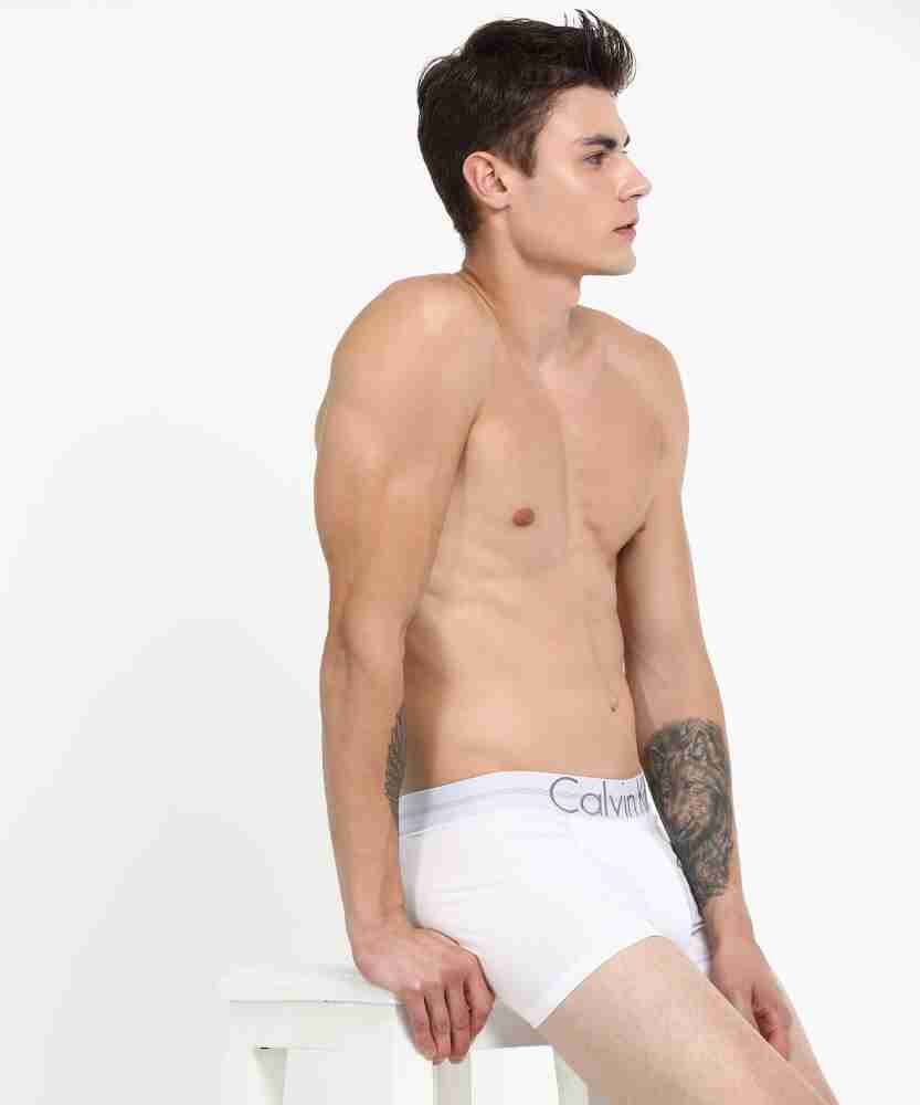 Buy Calvin Klein Underwear Men White Solid Basic Trunk NB1483100