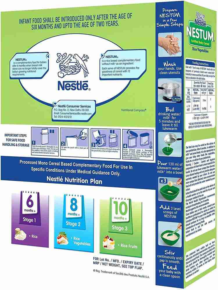 NESTLE Nestum Infant Cereal Stage 2 8 Months 24 Months Rice