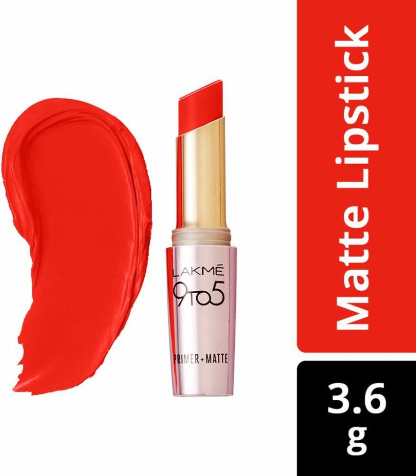 Lakme 9 To 5 (Cherry Chic) Primer + Matte Finish Long Lasting Lip Color,  3.6 Gm