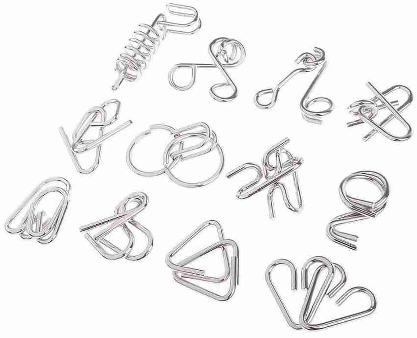 JSPOYOU 16 Pcs Metal Wire Puzzle Toy Brain Teaser India