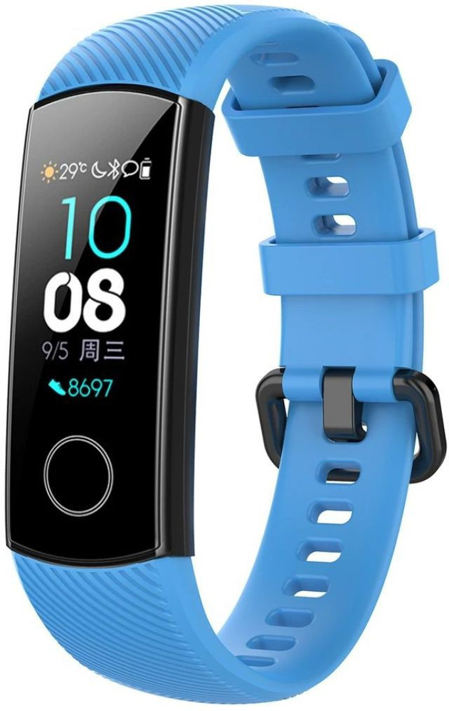 Hamee Honor Band 5 TPU Wrist Strap Blue 17 mm PU Watch Strap