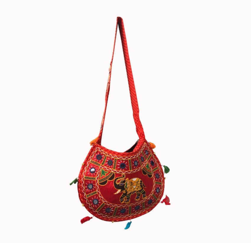 Flipkart Craferia Export Jaipuri fashionable Jhola Shoulder bag with Embroidery and mirror work Shoulder Bag Shoulder Bag