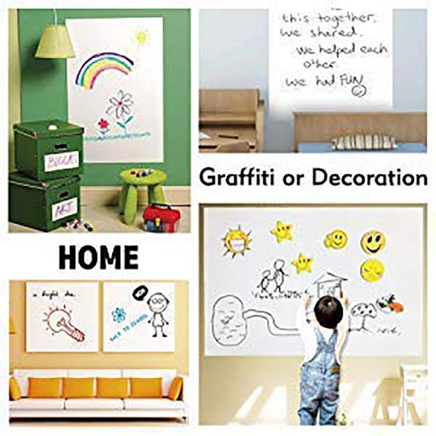Levin 508 cm Self-Adhesive White Board Sticker Removable, Whiteboard  Sticker Wall Decal Vinyl Peel and Stick Paper for School, Office, Home,  College Kids Drawing Wallpaper (45cmx200cm) Removable Sticker Price in  India 