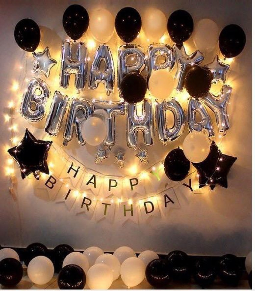 Theme My Party Birthday Decorations Kit Black and Silver Birthday Party  Price in India - Buy Theme My Party Birthday Decorations Kit Black and Silver  Birthday Party online at