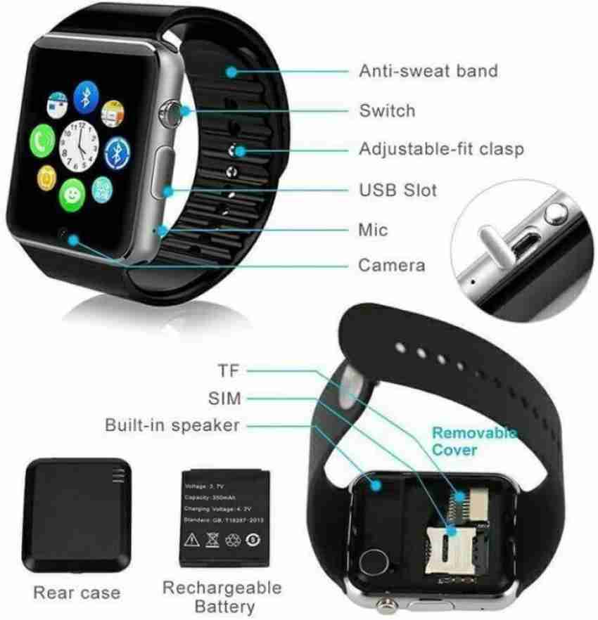 Relógio Inteligente A1 ou SmartWatch Preto - App Techmade Smartwatch Round.  