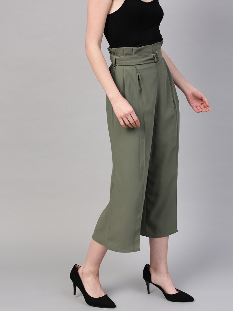 Buy Ruhfab Regular Fit Cotton Trouser Pants for WomenLadies Cotton Pants  OliveGreenMedium at Amazonin