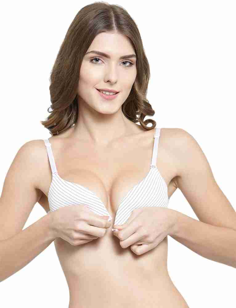 Buy Diva Secret Front Open Front Clouser Bra Push-up Padded Underwired Bra  (White-30A) Women Push-up Lightly Padded Bra Online at Best Prices in India