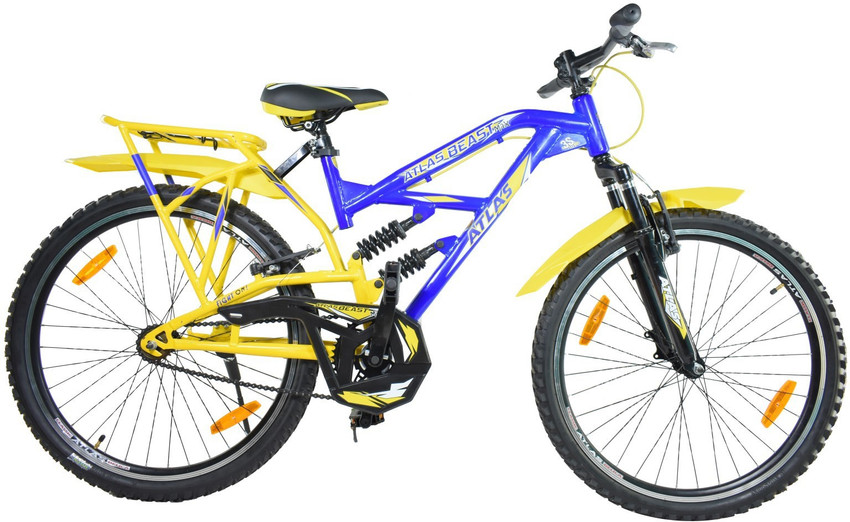 ATLAS Beast Max TS Bike For Adults Blue Yellow 26 T Mountain Cycle Price in India Buy ATLAS Beast Max TS Bike For Adults Blue Yellow 26 T Mountain