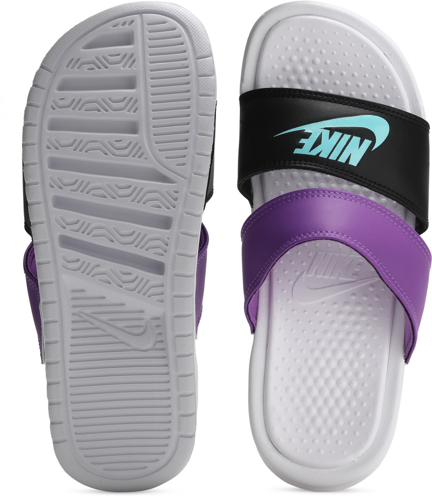 Black and hot sale purple nike slides