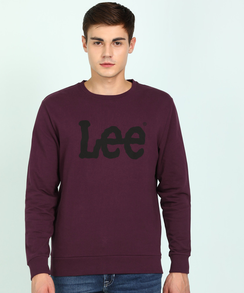 Lee full sleeve store solid men's sweatshirt