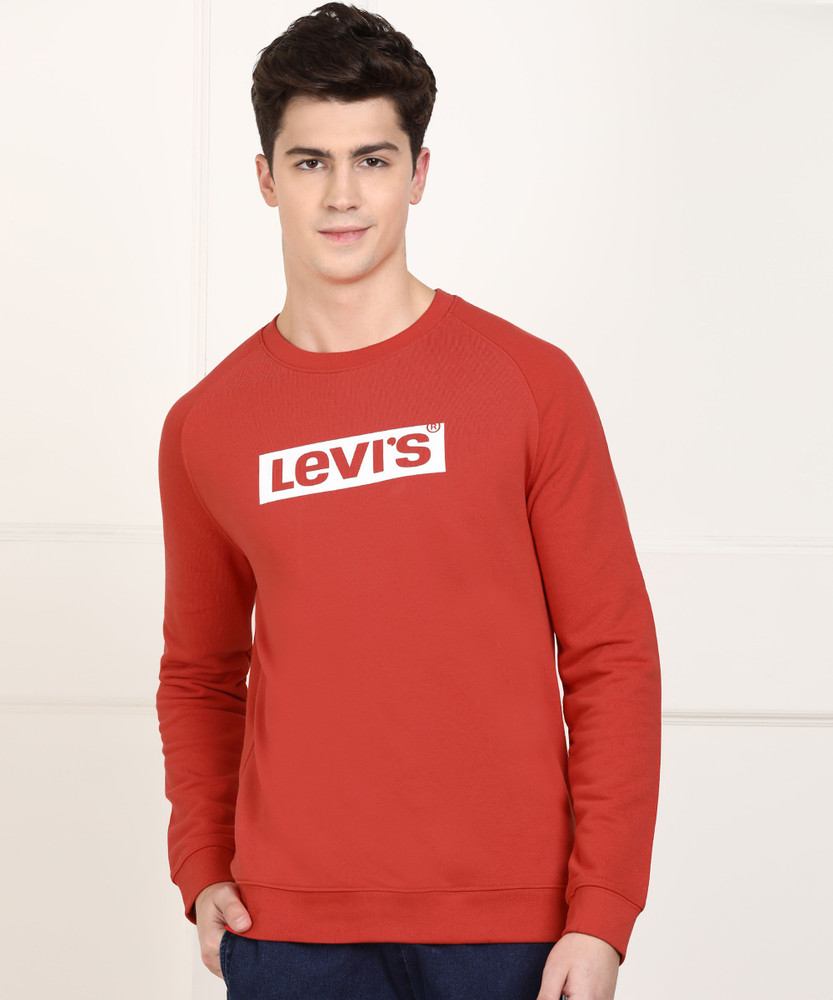 LEVI S Full Sleeve Printed Men Sweatshirt Buy Orange LEVI S Full