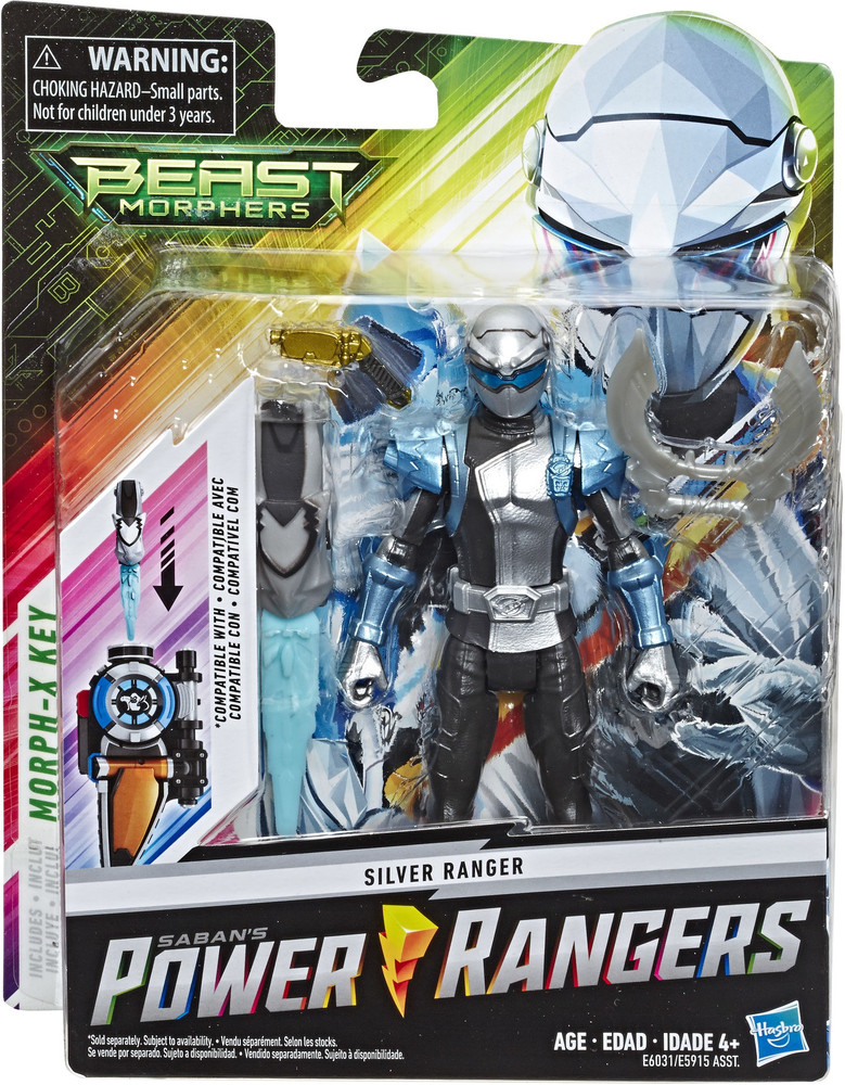 Silver power ranger toy top