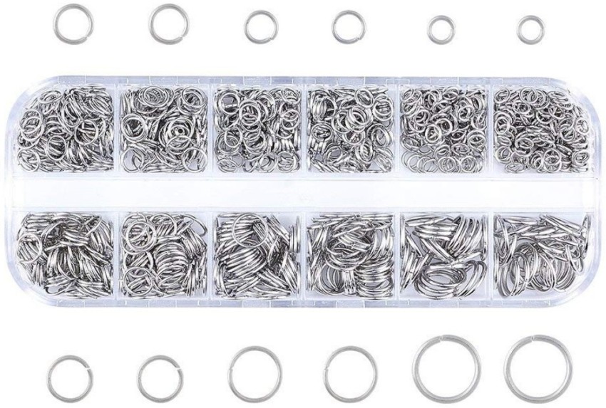 DIY Crafts Mixed Size Mix 4-10mm Iron Open Jump Rings Nickel Free Platinum  Plated Unsoldered Round Ring Connectors for Chainmail Jewelry Bracelet  Necklace Making Making Mix - Mixed Size Mix 4-10mm Iron