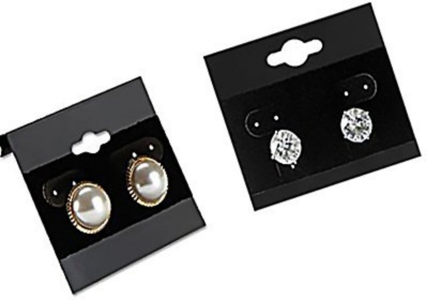 Earring Cards - 100-Pack Earring Card Holder, Velvet Hanging Jewelry  Display Cards for Earrings, Ear Studs, Black, 2 x 2 Inches