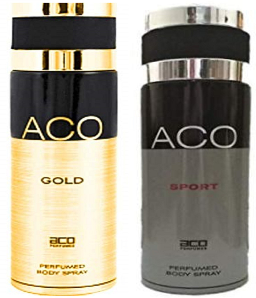 aco Gold and Sport Perfumed Body Spray 200ML Each Pack of 2
