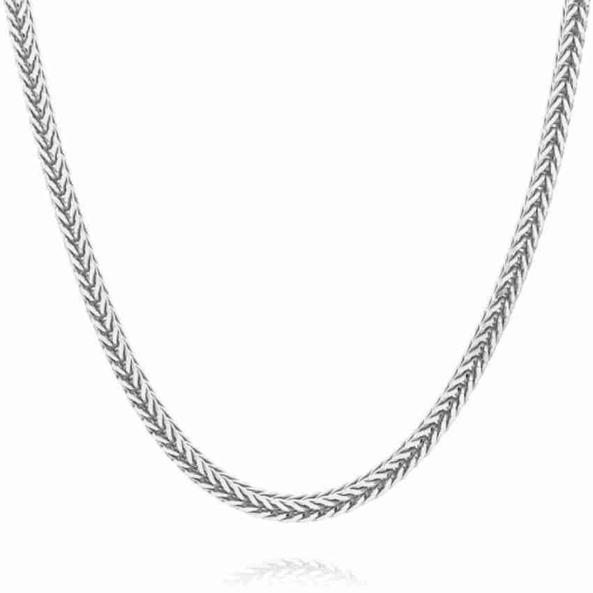 Silver square chain deals necklace