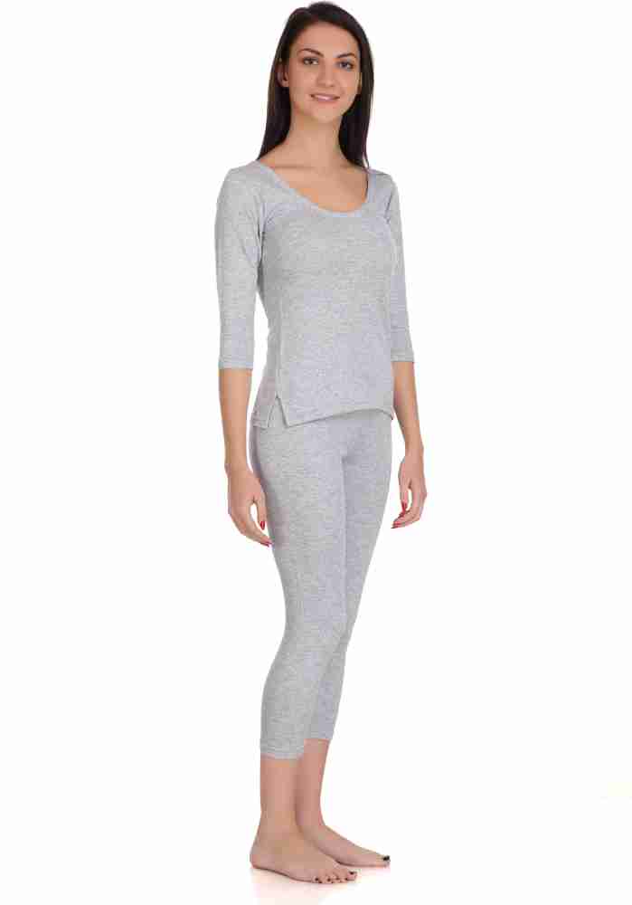 REVEXO Premium Quality Ladies Winter Wear Thermal Set [Round Neck Upper/Top  + Trouser/Lower] Set of 01