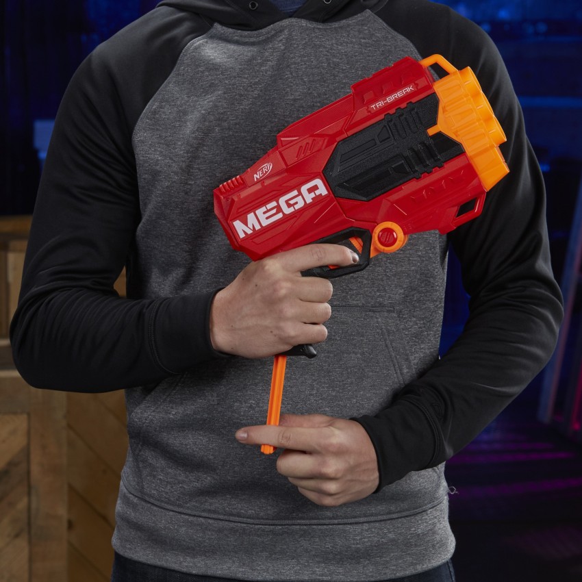 Nerf N-strike Mega Tri-Break, Includes 3 Nerf Mega WhIstler darts, Ages 8+