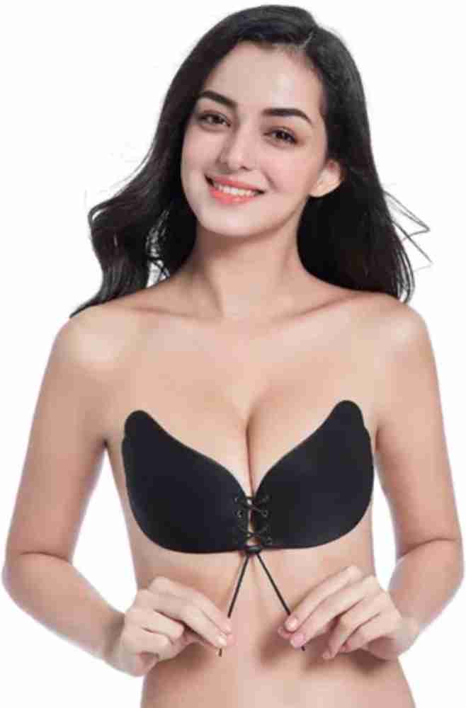 ECMLN Sexy Invisible Bras Resuable Women Push Up Silicone Seamless Strapless  Bra Self Adhesive Front Closure