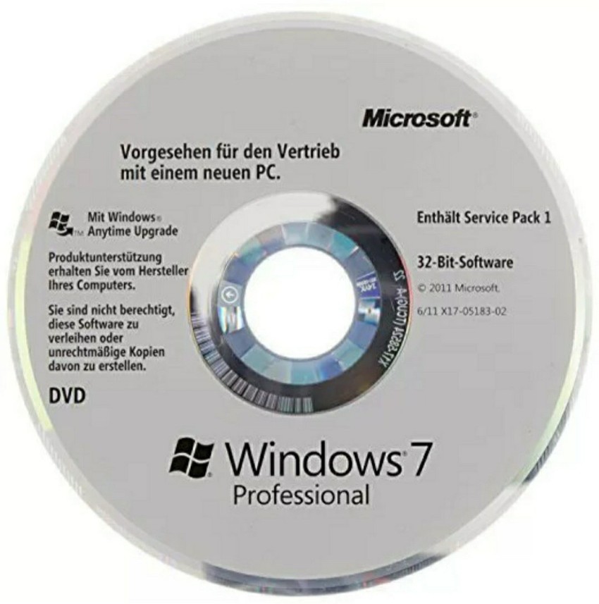MICROSOFT Windows 7 Professional SP1 64 Bit OEM (DVD) - MICROSOFT 