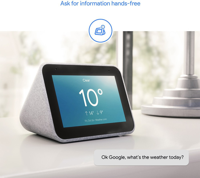 Google assistant store speaker with clock