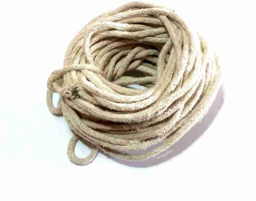 nawani 20 Meter 6mm Natural Beige Cotton Twisted Cord Rope White