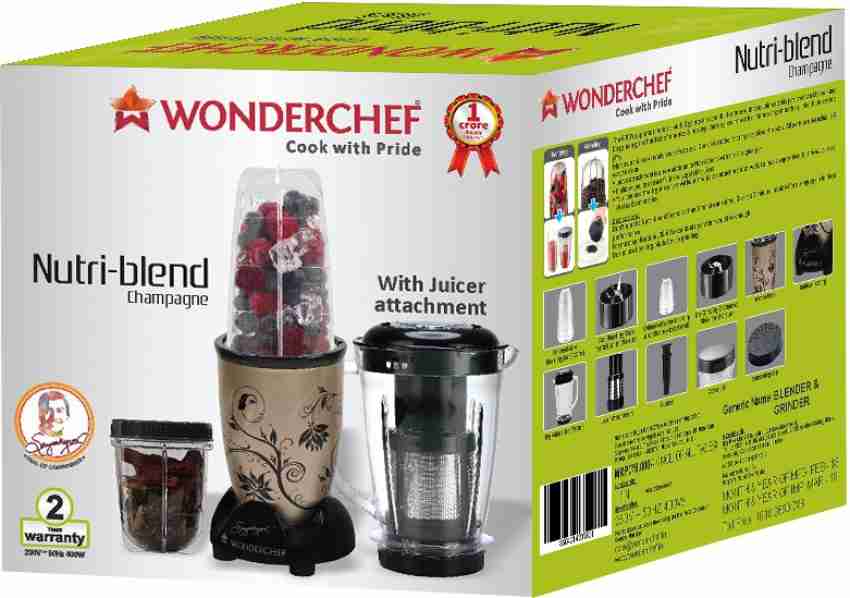 Wonderchef Nutri-Blend Mixer Grinder, Champagne, 3 Jars