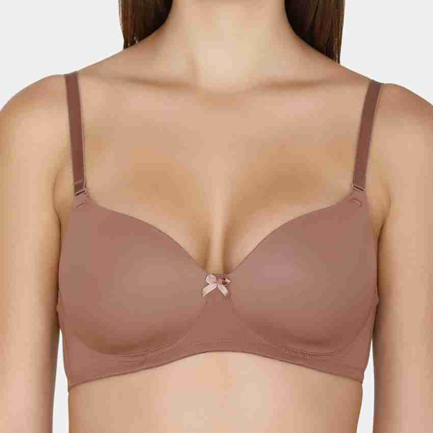 Zivame Push Up Wired Medium Coverage T-Shirt Bra - Nutmeg