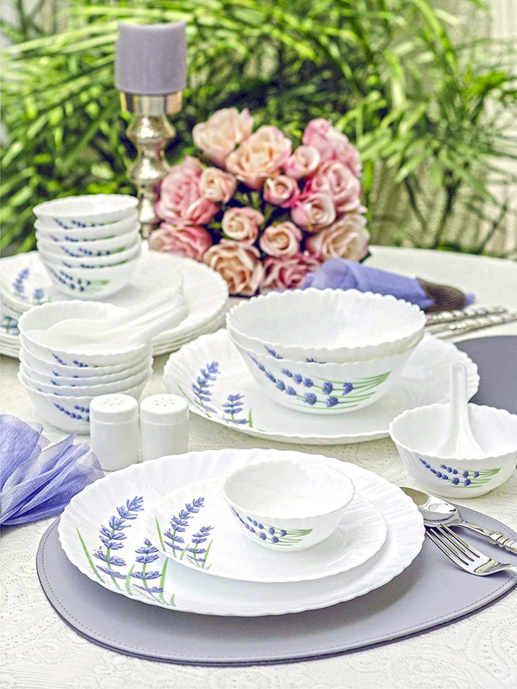 LAOPALA Pack of 47 Opalware La Opala Novo English Lavender Dinner