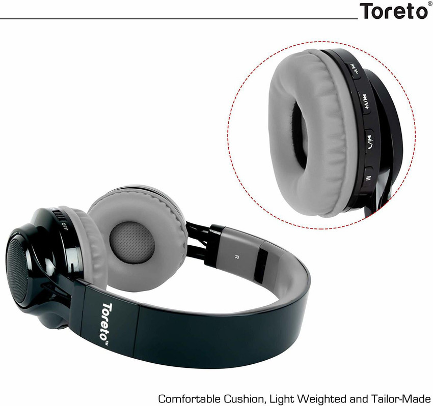 Toreto Wireless Headphones with FM Bluetooth Headset Price in