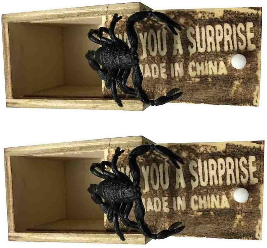  FunFamz The Original Spider Prank Box- Funny Wooden