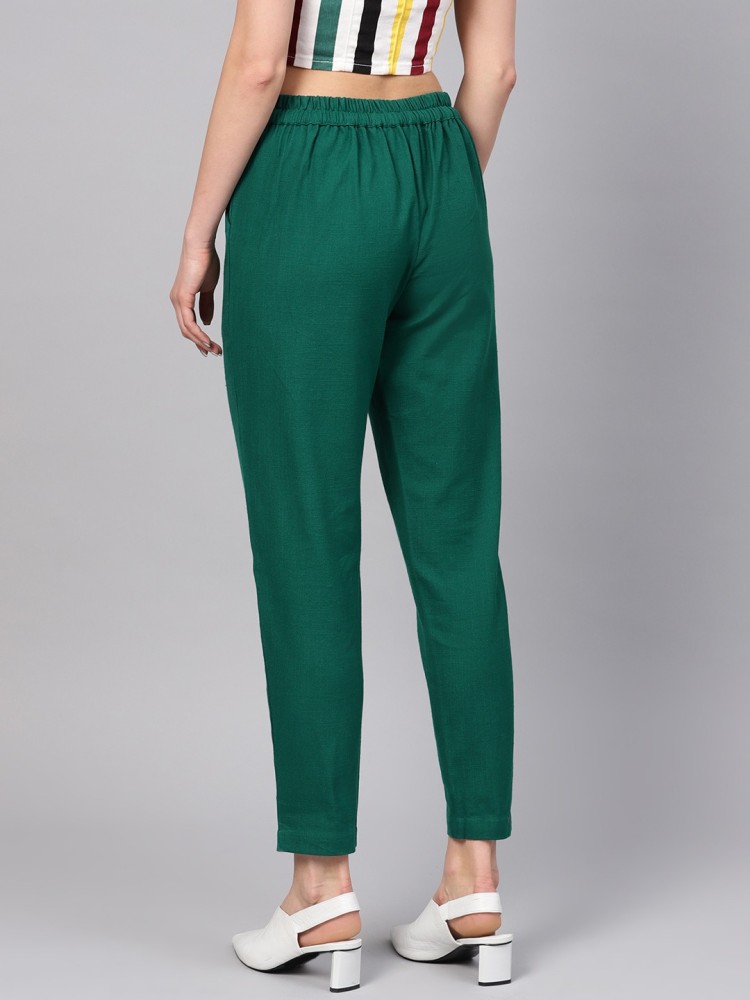 LASTINCH Regular Fit Women Dark Green Trousers - Buy LASTINCH Regular Fit  Women Dark Green Trousers Online at Best Prices in India