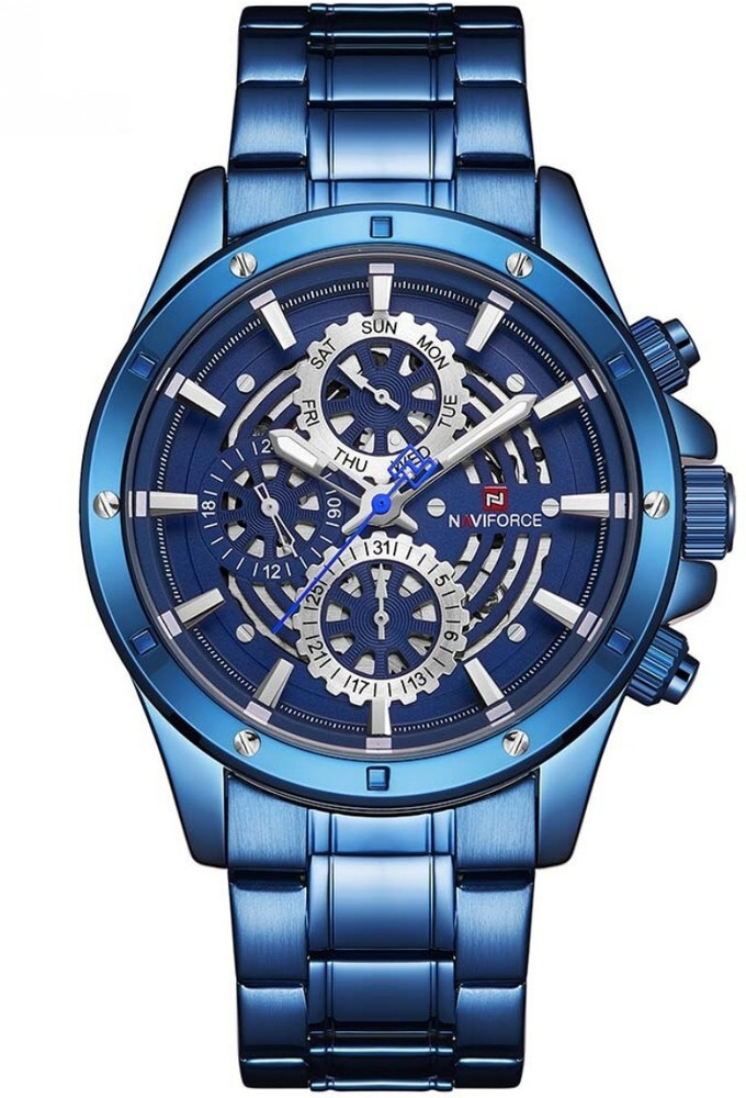 NAVIFORCE 9149 Blue Stainless Steel Strap Stylish Luxury Men Wristwatch Analog Watch For Men Buy NAVIFORCE 9149 Blue Stainless Steel Strap Stylish Luxury Men Wristwatch Analog Watch For Men