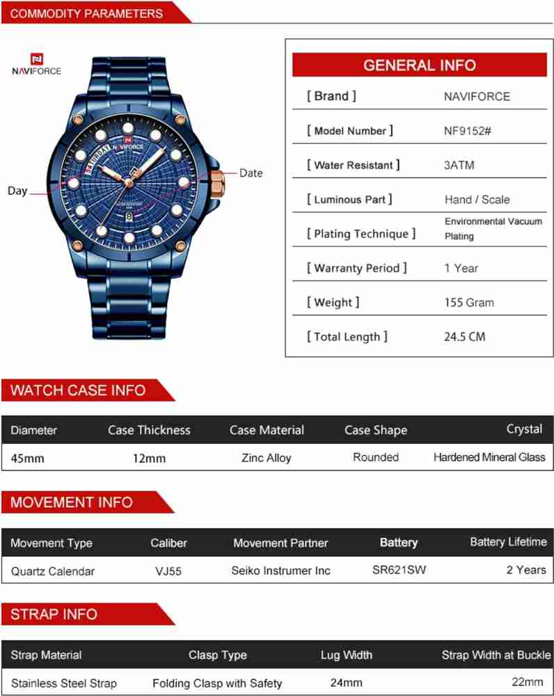 Naviforce 9152 best sale