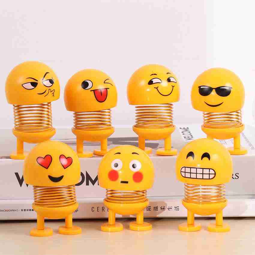 PSYCHE 7 Pcs Cute Cartoon Funny Shaking Head Emoji Wobble Head