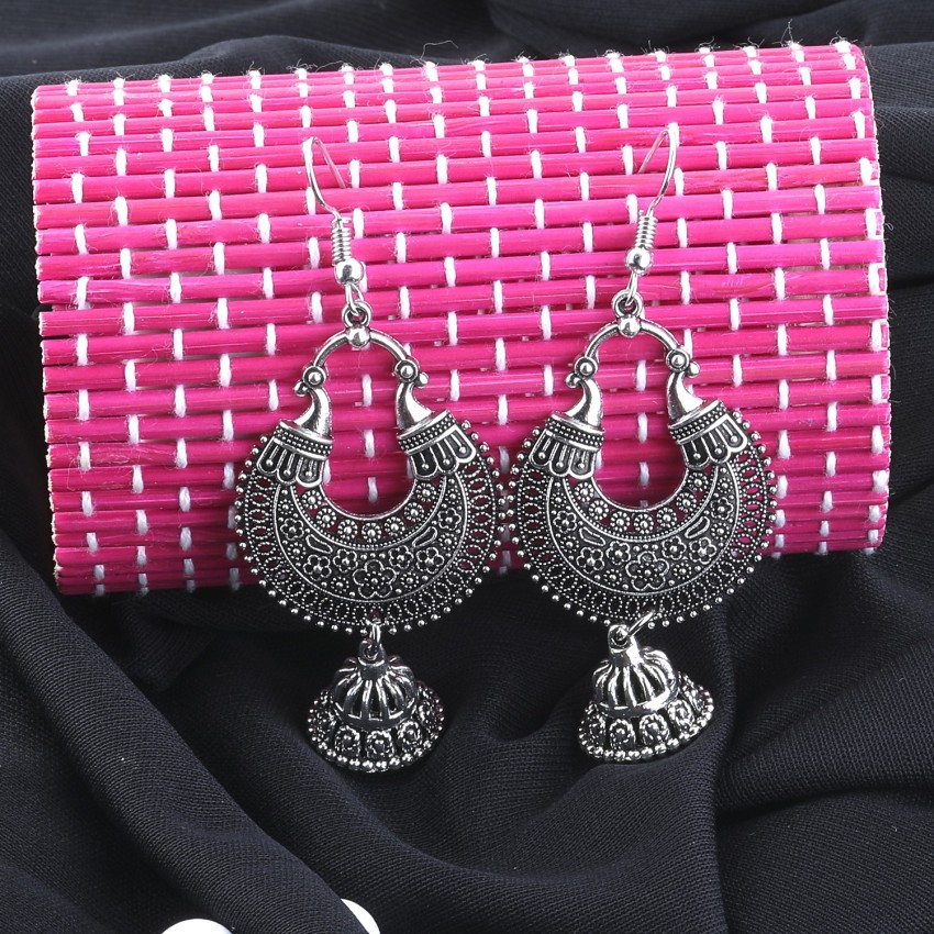 Buy Pair Clear Red Plastic Hearted Design Silver Tone Fish Hook Earrings  for Girls Online at Low Prices in India 