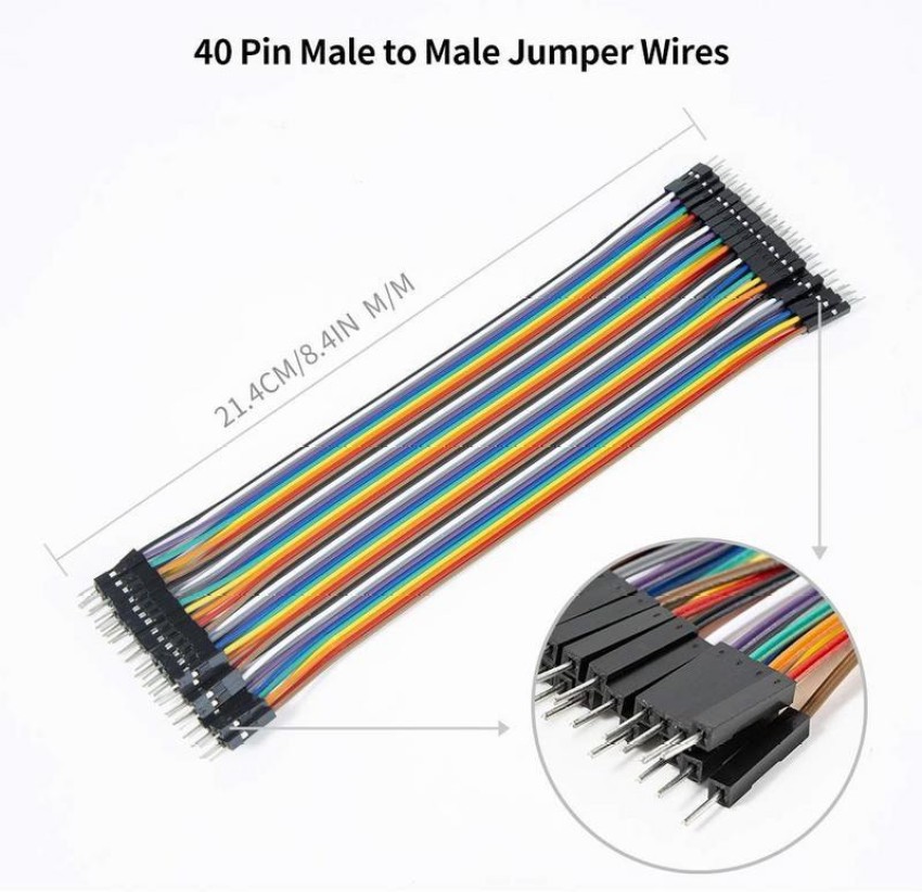150 Piece Solderless Flexible Breadboard Jumper Wires M/M, Assortment of  Sizes and Colors, Male to Male 