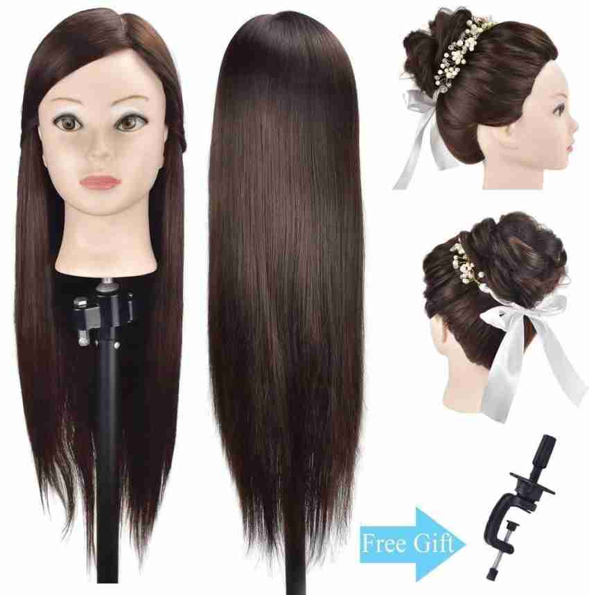 doll head with long hair to style