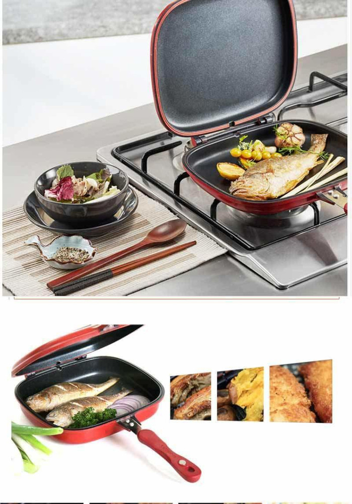 N STORE Multi Purpose Double Sided Frying Pan Non Stick Barbecue Cooking Tool Grill Fry Pan Cookware Fry Pan Fry Pan 20 cm diameter with Lid 1.5 L capacity Price in India Buy N STORE