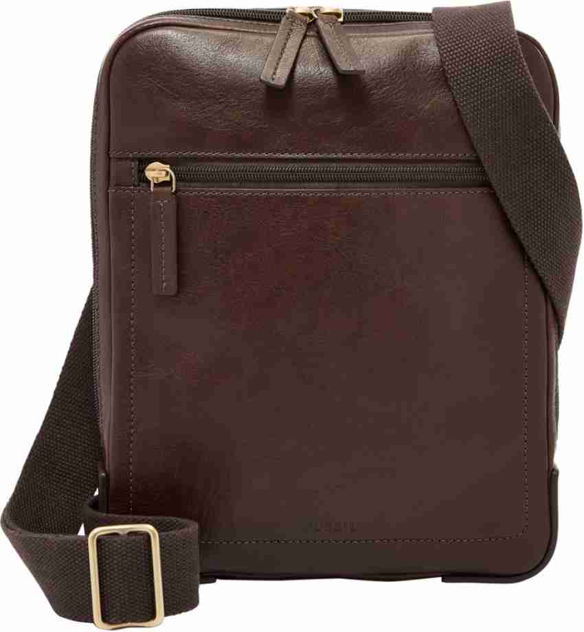 FOSSIL Brown Sling Bag Haskell Dark Brown Price in India Flipkart