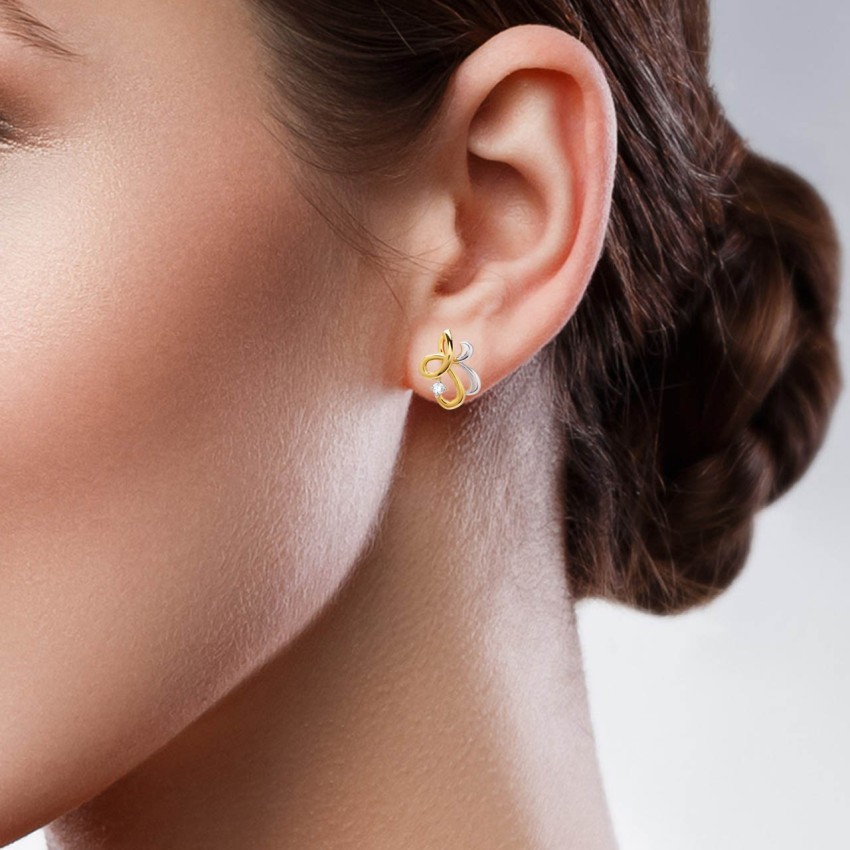 WHP Jewellers Diamond Stud earrings for Women & Girls Yellow Gold